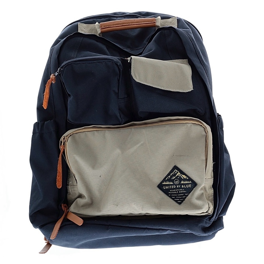 United By Blue Dark Blue and Beige Backpack